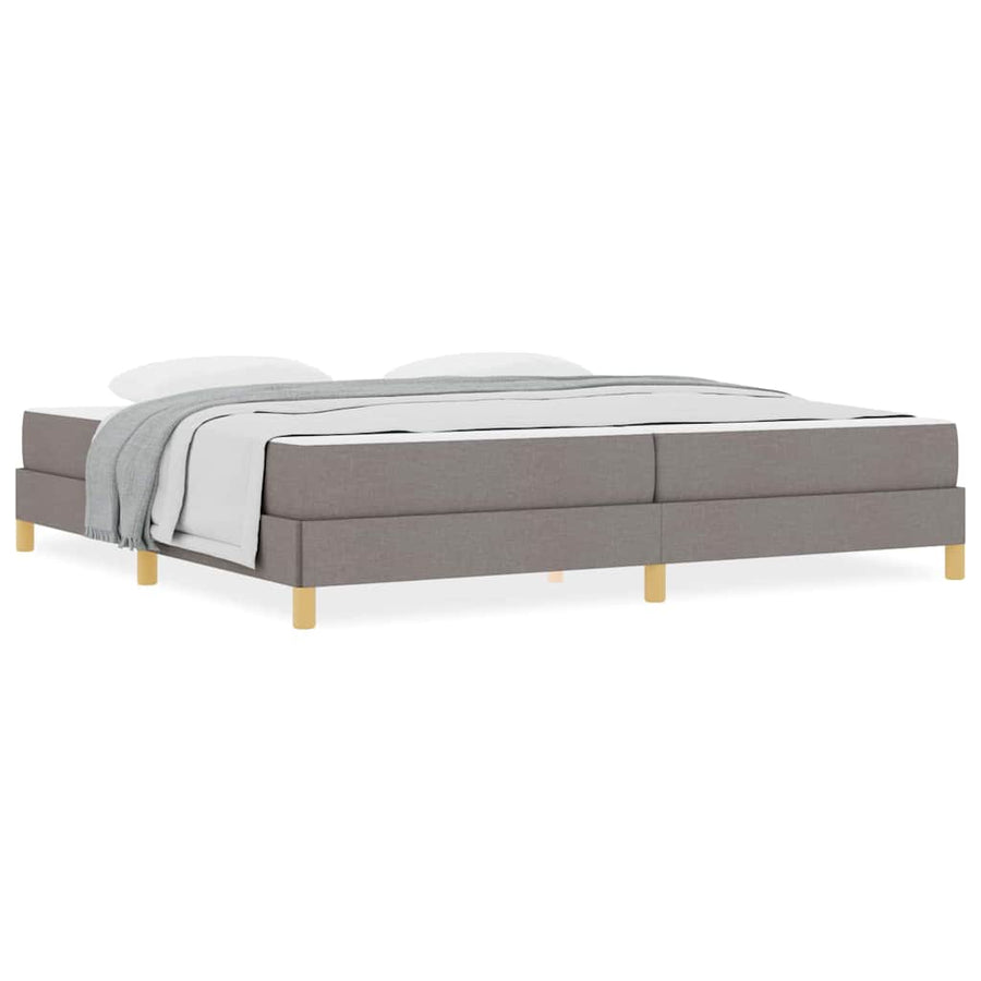 Boxspring bed Taupe, Bruin 200 x 200 cm Stof, Engineered Hout