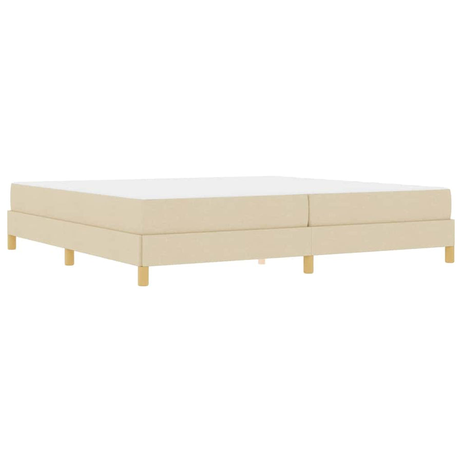 Boxspring bed Crème, Bruin 200 x 200 cm Stof, Engineered Hout