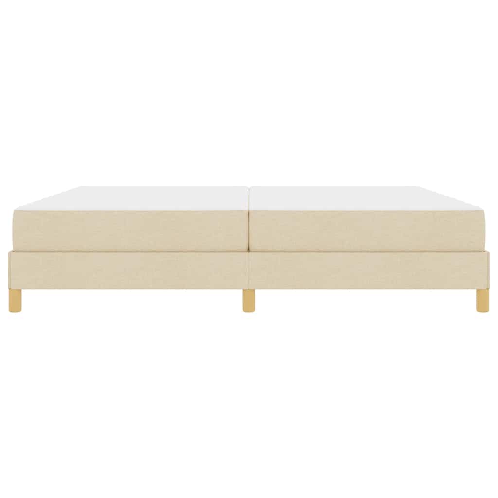 Boxspring bed Crème, Bruin 200 x 200 cm Stof, Engineered Hout