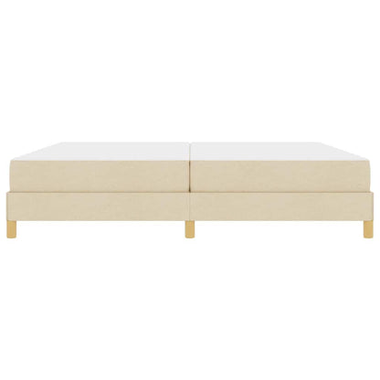 Boxspring bed Crème, Bruin 200 x 200 cm Stof, Engineered Hout