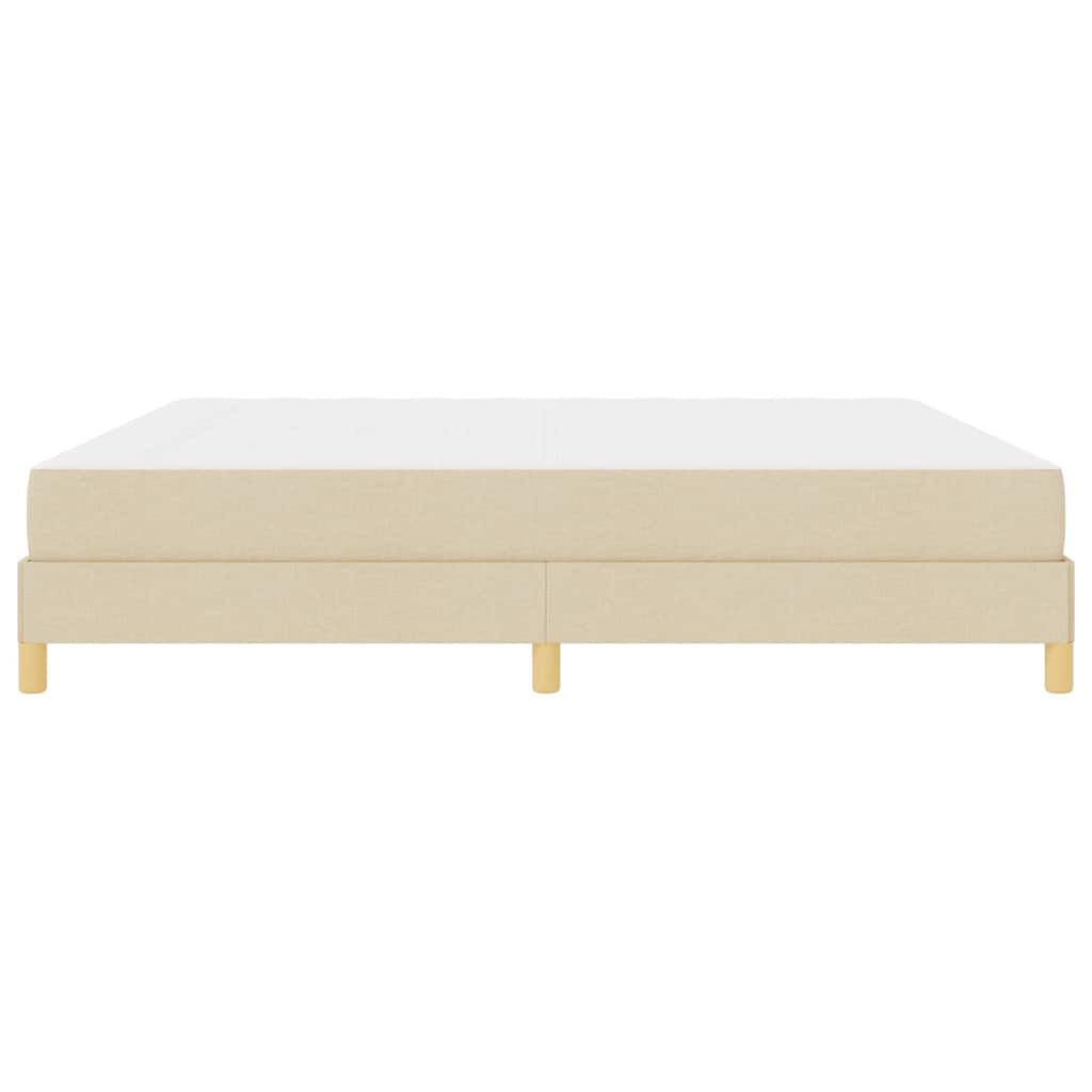 Boxspring bed Crème, Bruin 200 x 200 cm Stof, Engineered Hout