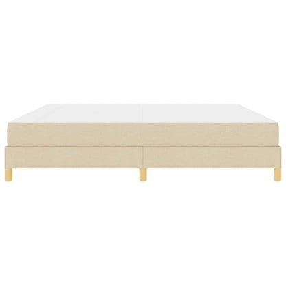 Boxspring bed Crème, Bruin 200 x 200 cm Stof, Engineered Hout