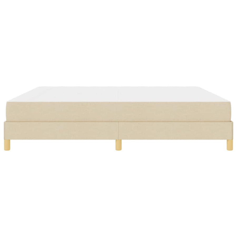 Boxspring bed Crème, Bruin 200 x 200 cm Stof, Engineered Hout