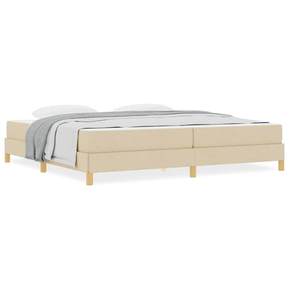 Boxspring bed Crème, Bruin 200 x 200 cm Stof, Engineered Hout