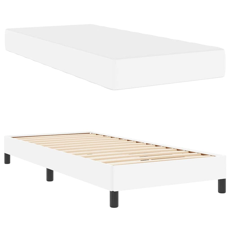 Bed Anders Zuiverwit 80 x 200 cm Kunstleer
