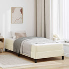 Bedframe met matras 80x200 cm crème stof