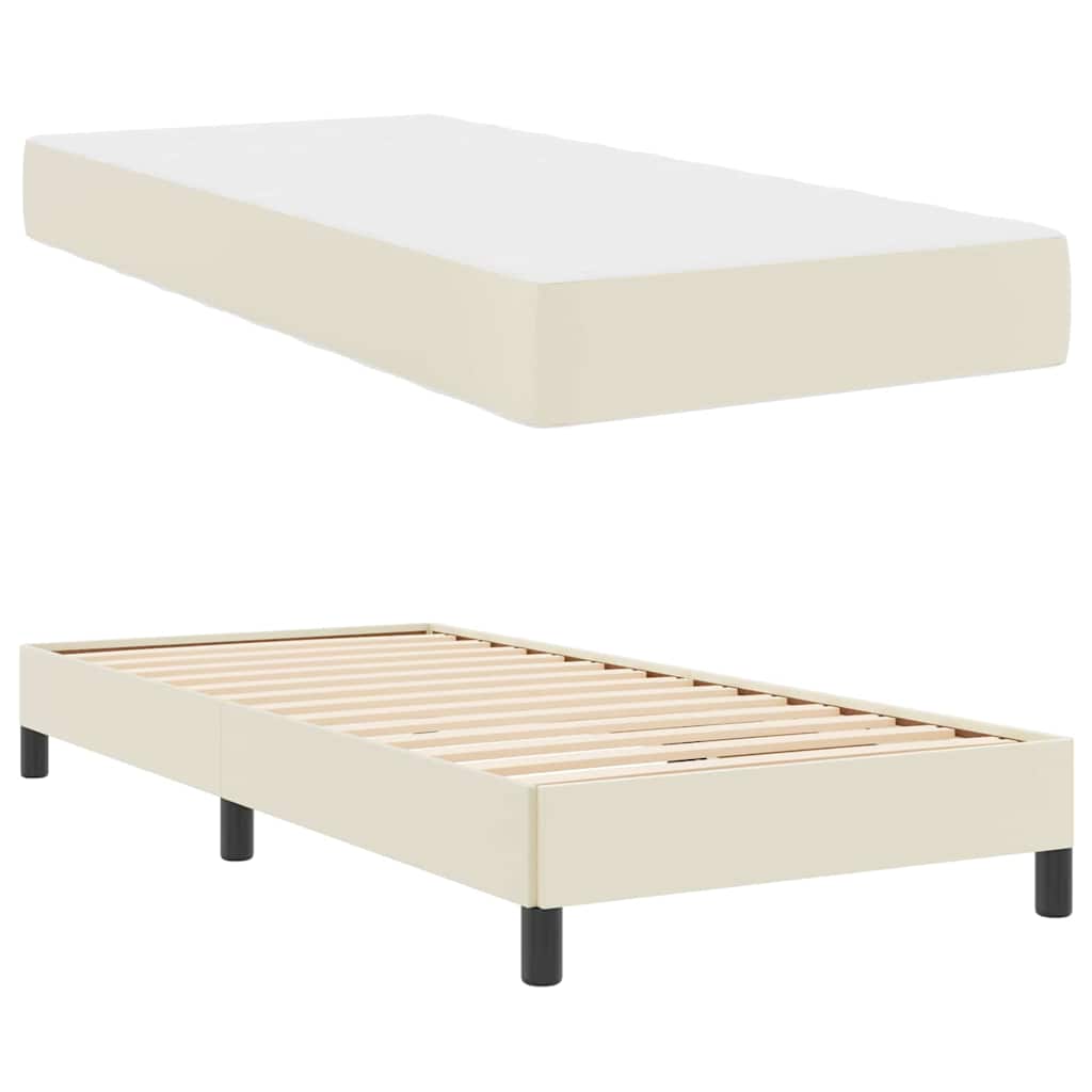 Bedframe met matras Crème 80 x 200 cm Stof