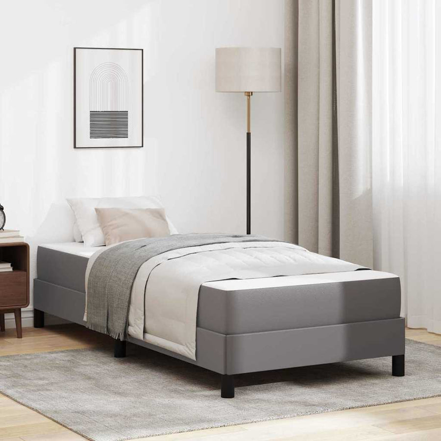 Bed Anders Grijs 80 x 200 cm Kunstleer