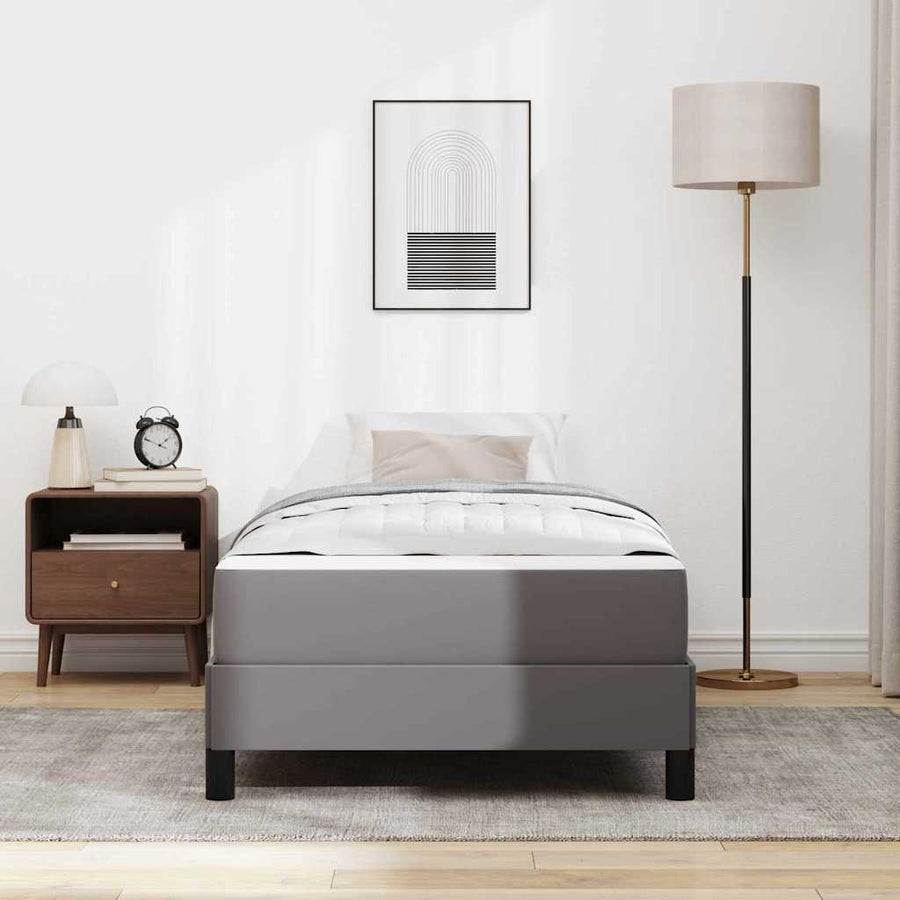 Bed Anders Grijs 80 x 200 cm Kunstleer