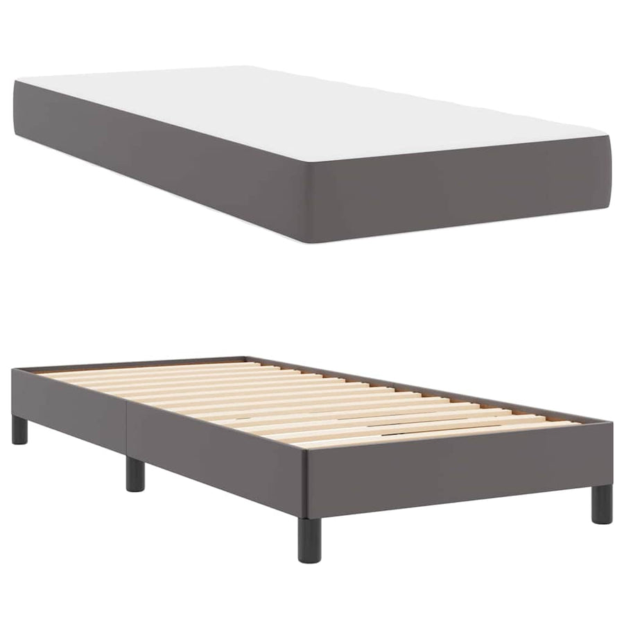 Bed Anders Grijs 80 x 200 cm Kunstleer