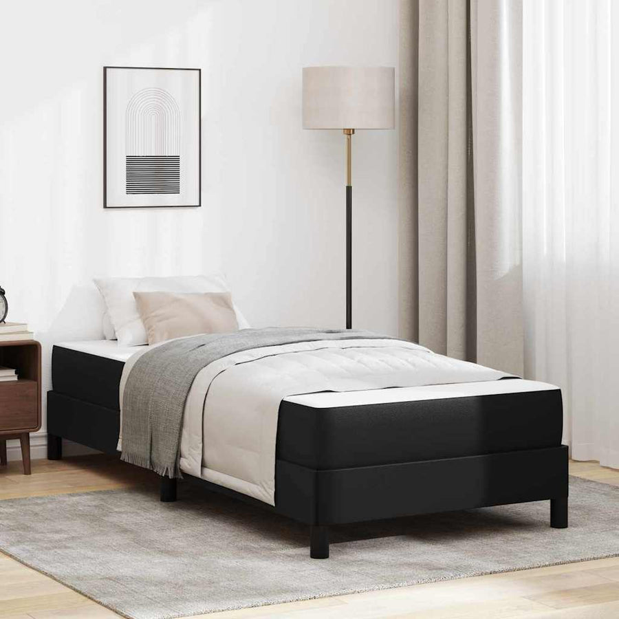 Bed Anders Zwart 90 x 190 cm Kunstleer