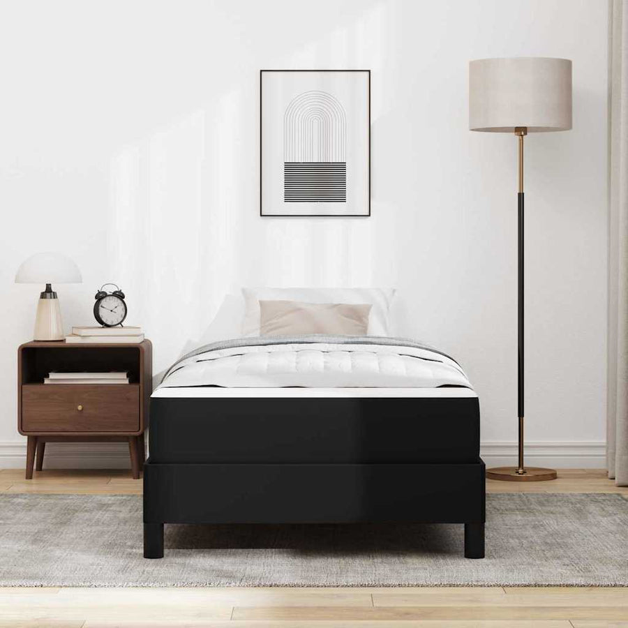 Bed Anders Zwart 90 x 190 cm Kunstleer