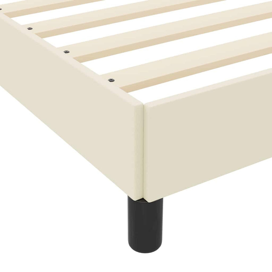 Bedframe met matras Crème 90 x 190 cm Stof