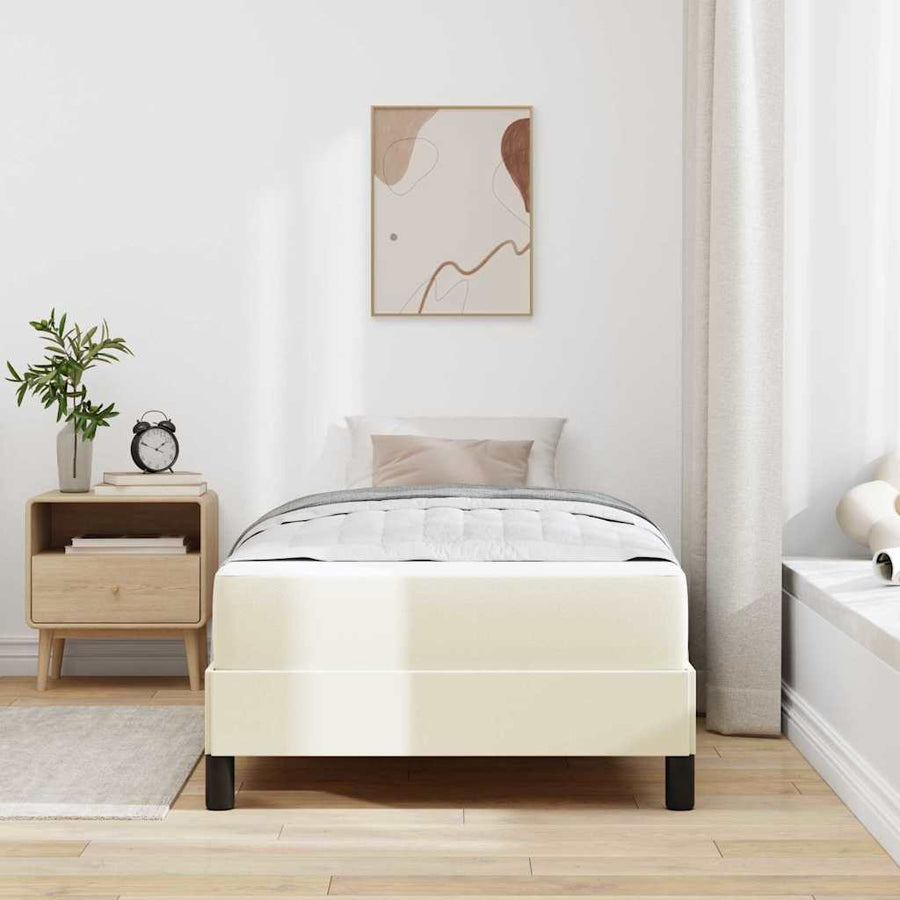 Bedframe met matras Crème 90 x 190 cm Stof