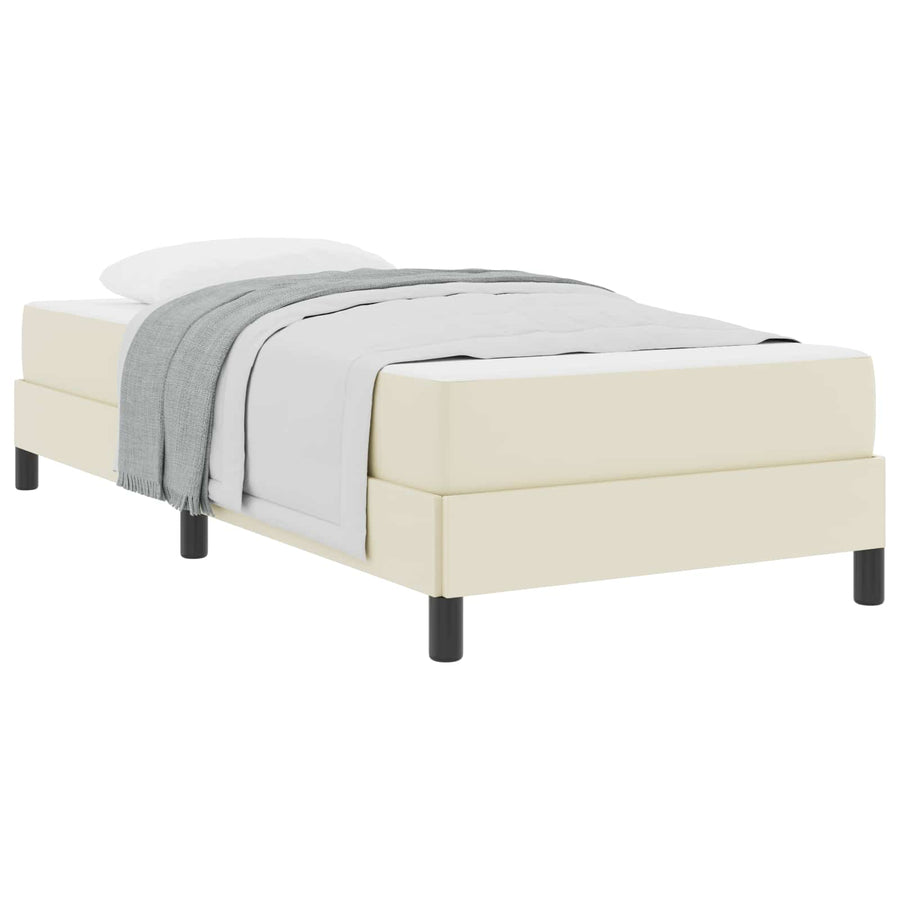 Bedframe met matras Crème 90 x 190 cm Stof