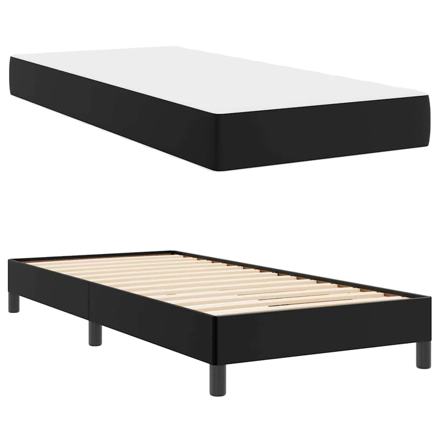 Bed Anders Zwart 100 x 200 cm Kunstleer
