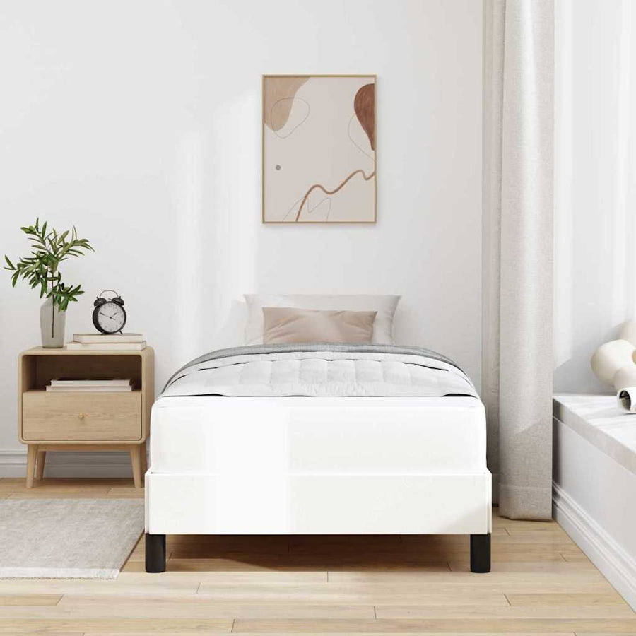 Bed Anders Zuiverwit 100 x 200 cm Kunstleer