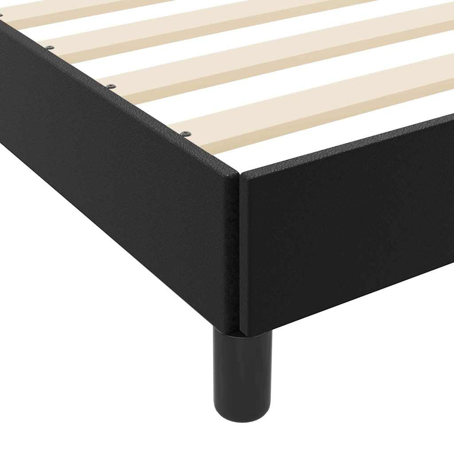 Bed Anders Zwart 120 x 190 cm Kunstleer