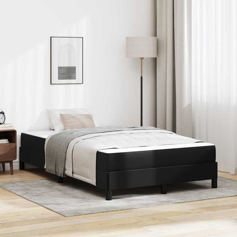 Bed Anders Zwart 120 x 190 cm Kunstleer