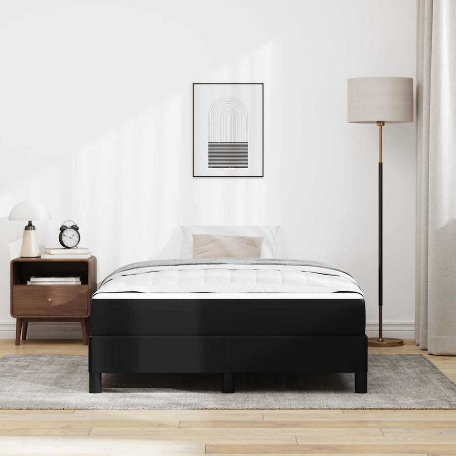 Bed Anders Zwart 120 x 190 cm Kunstleer