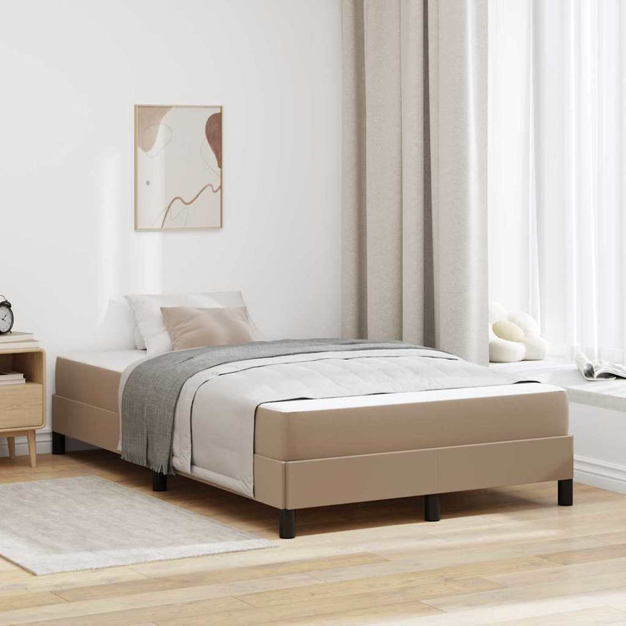 Bed met matras Cappuccino 120 x 190 cm Kunstleer