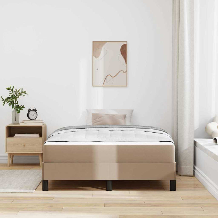 Bed met matras Cappuccino 120 x 190 cm Kunstleer