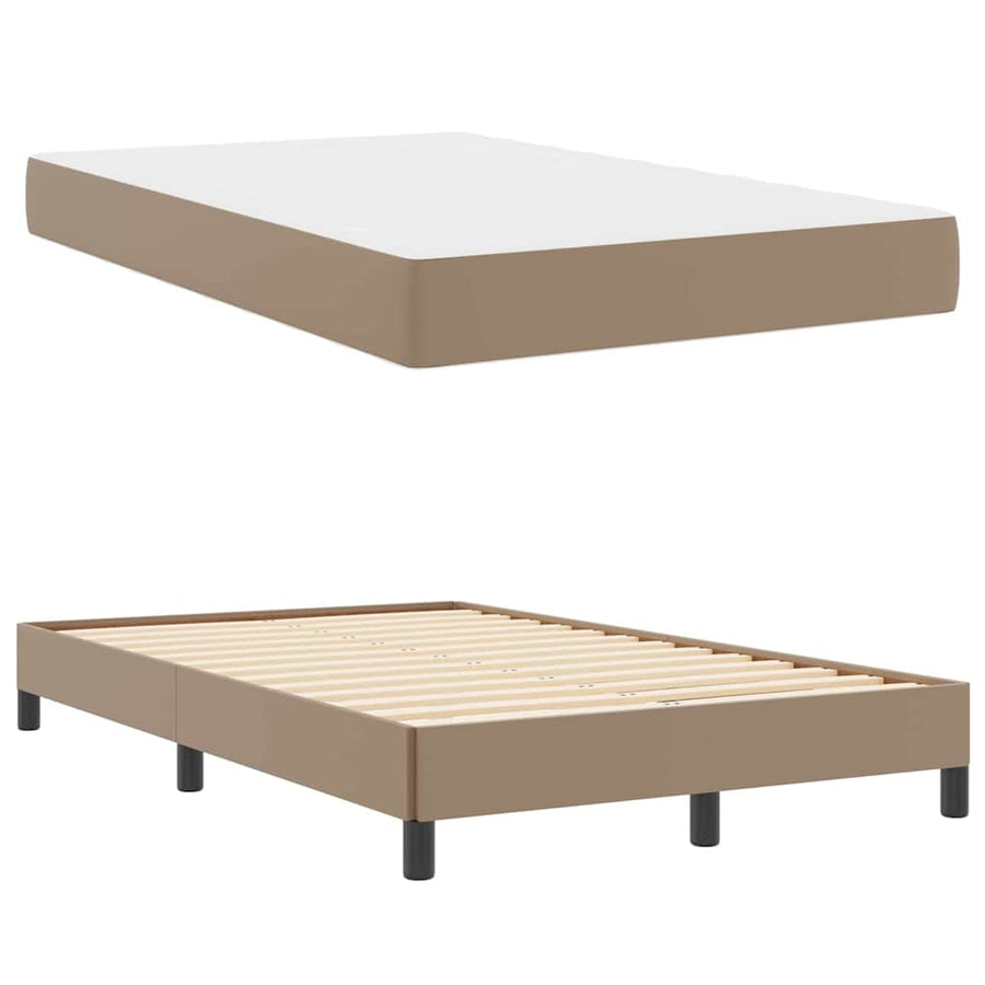 Bed met matras Cappuccino 120 x 190 cm Kunstleer