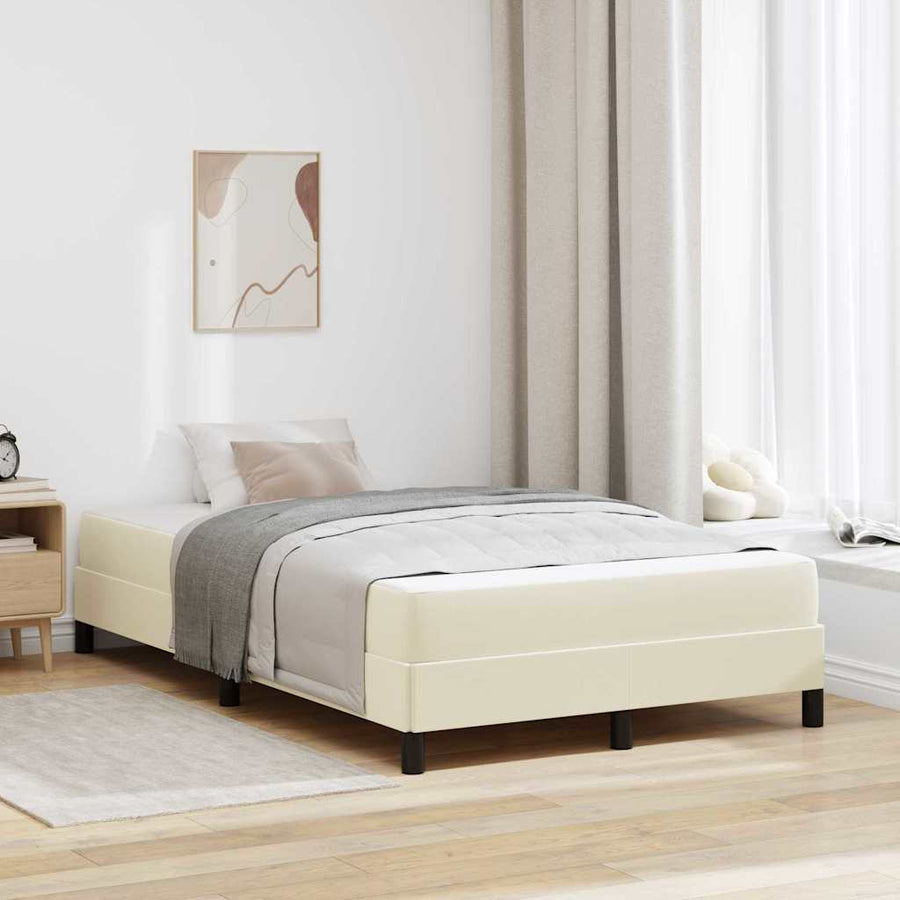 Bedframe met matras Crème 120 x 200 cm Stof