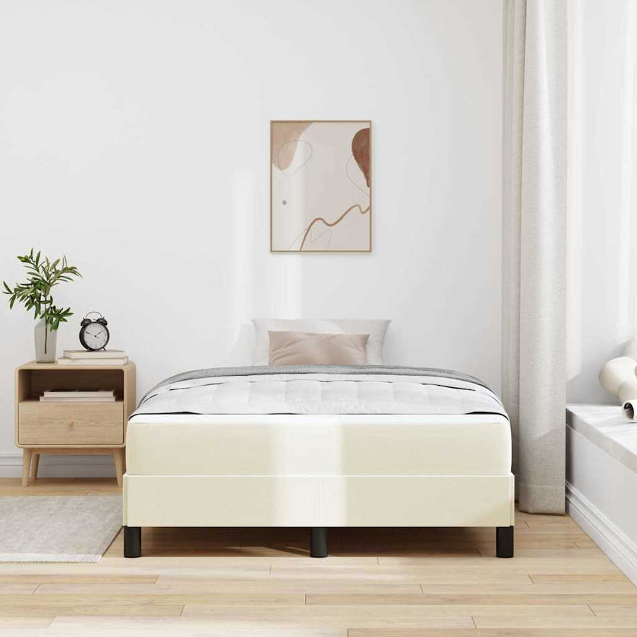 Bedframe met matras Crème 120 x 200 cm Stof