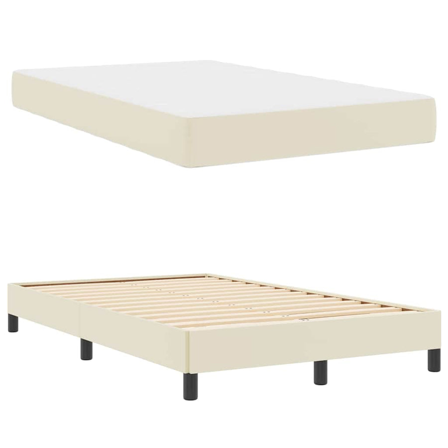 Bedframe met matras Crème 120 x 200 cm Stof