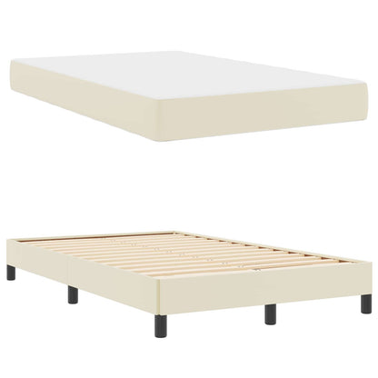 Bedframe met matras Crème 120 x 200 cm Stof