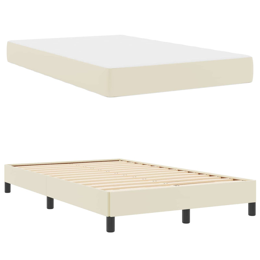 Bedframe met matras Crème 120 x 200 cm Stof