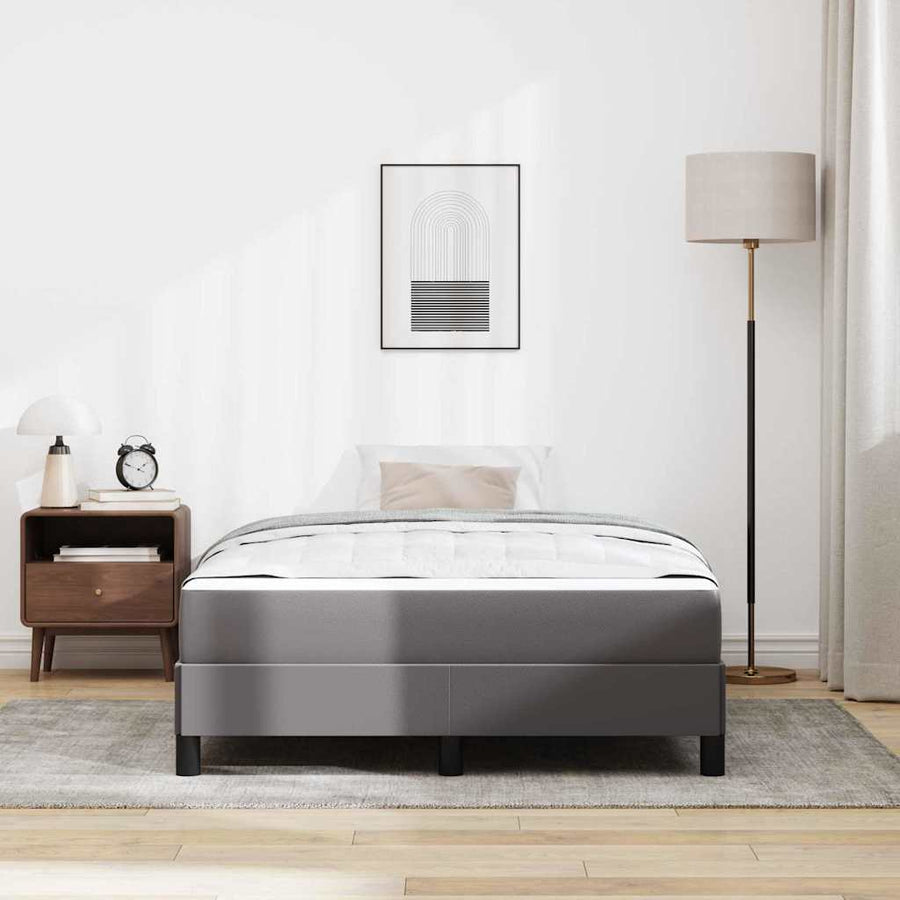 Bed Anders Grijs 120 x 200 cm Kunstleer