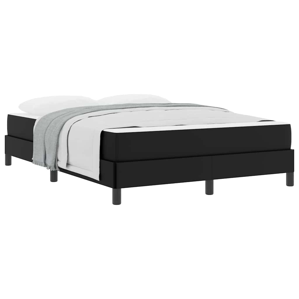 Bed Anders Zwart 140 x 190 cm Kunstleer