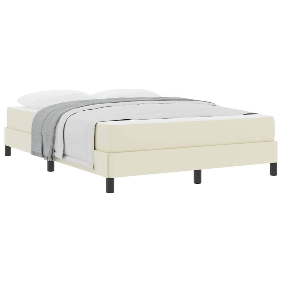 Bed Anders Crème 140 x 190 cm Kunstleer