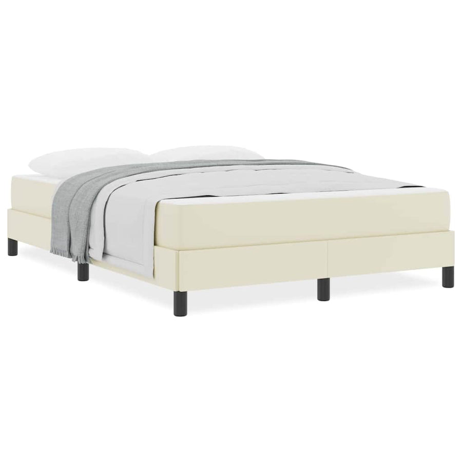 Bed Anders Crème 140 x 190 cm Kunstleer