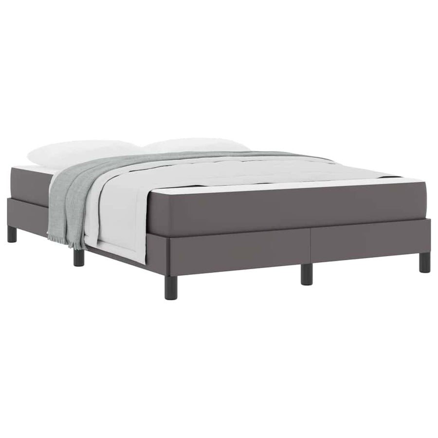 Bed Anders Grijs 140 x 190 cm Kunstleer