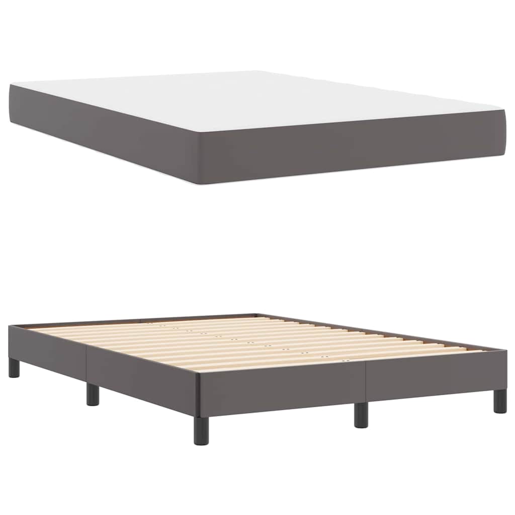 Bed Anders Grijs 140 x 200 cm Kunstleer