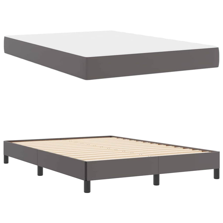 Bed Anders Grijs 140 x 200 cm Kunstleer