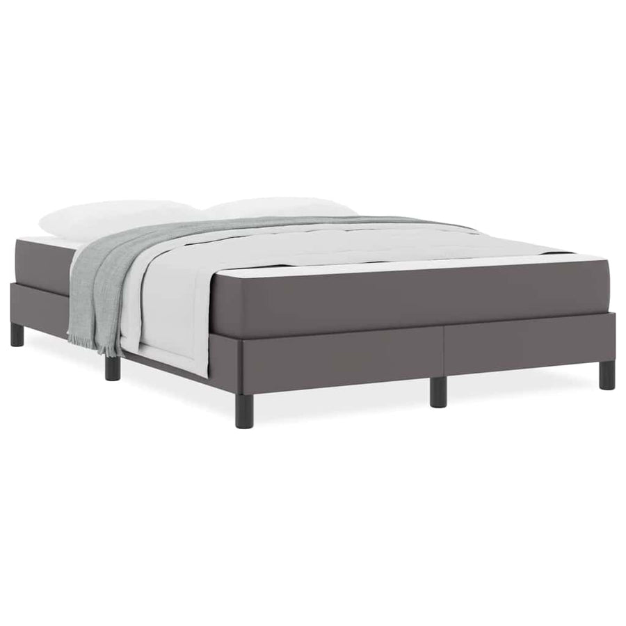 Bed Anders Grijs 140 x 200 cm Kunstleer