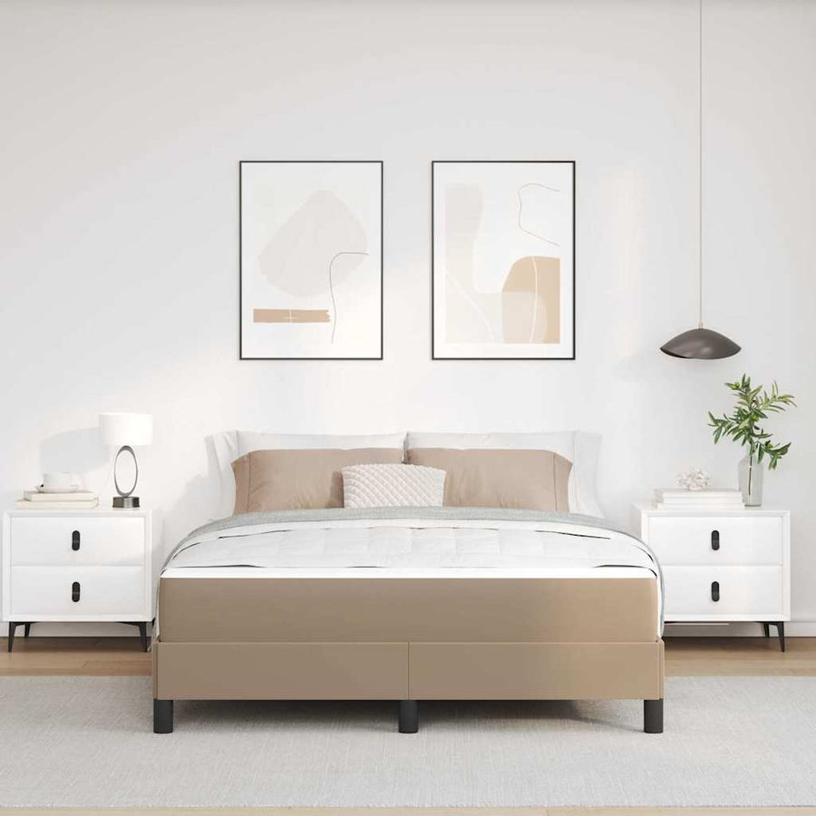 Bed Anders Cappuccino 140 x 200 cm Kunstleer