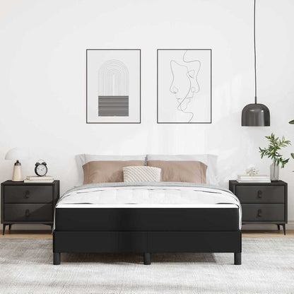 Bed Anders Zwart 160 x 200 cm Kunstleer