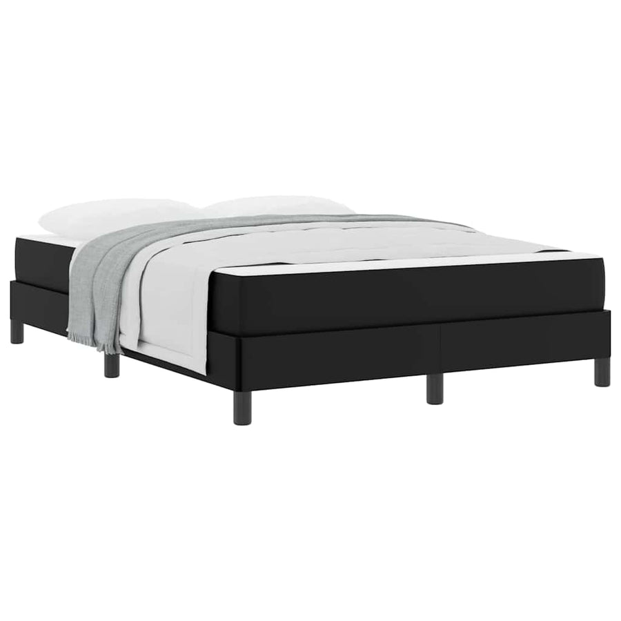 Bed Anders Zwart 160 x 200 cm Kunstleer