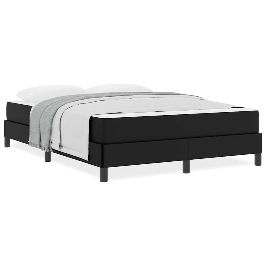 Bed Anders Zwart 160 x 200 cm Kunstleer