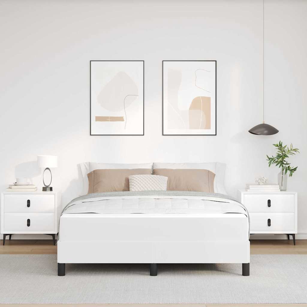 Bed Anders Zuiverwit 160 x 200 cm Kunstleer