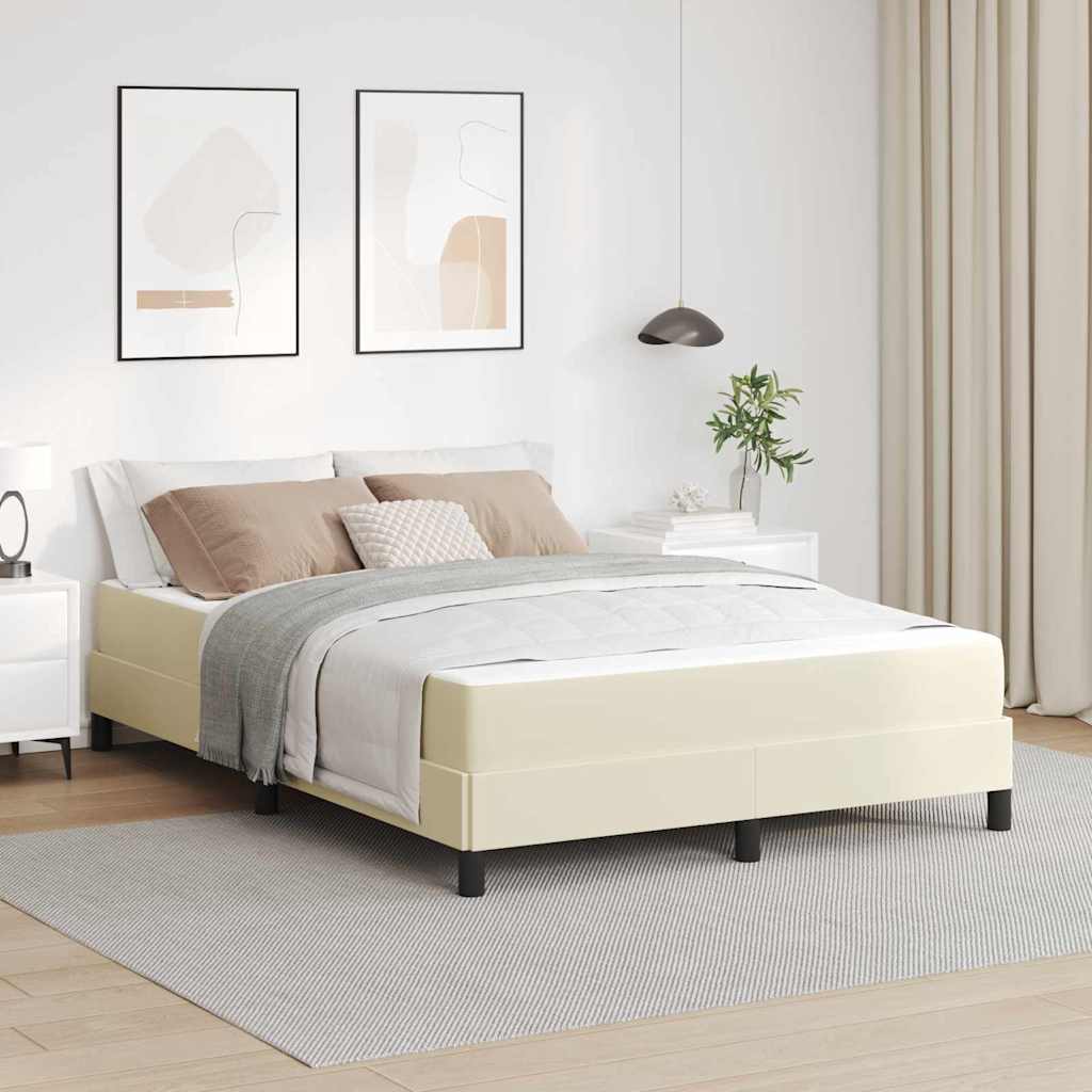 Bedframe met matras Crème 160 x 200 cm Stof