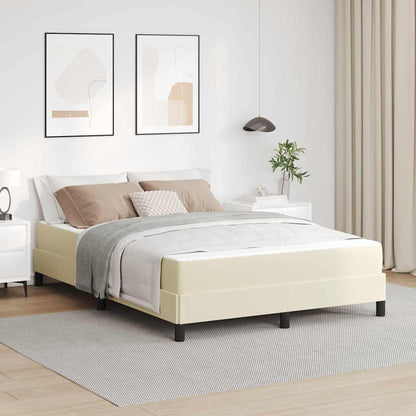 Bedframe met matras Crème 160 x 200 cm Stof