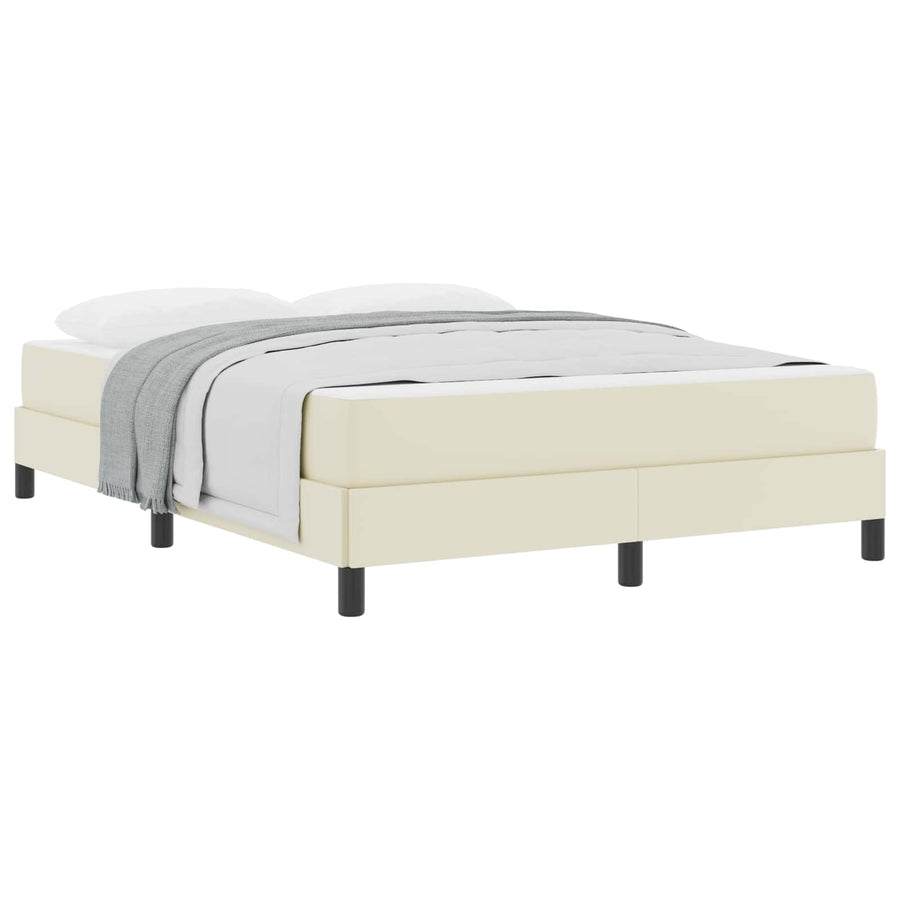 Bedframe met matras Crème 160 x 200 cm Stof