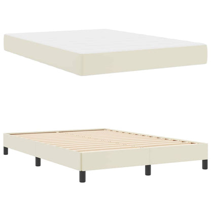 Bedframe met matras Crème 160 x 200 cm Stof