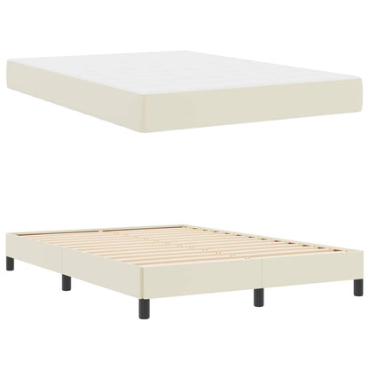 Bedframe met matras Crème 160 x 200 cm Stof